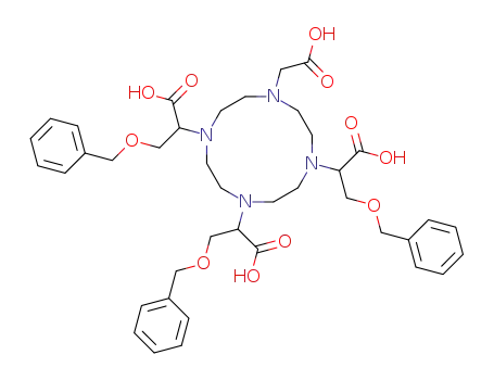 Molecular Structure of 124628-06-4 (2-[1,4,7,10-tetraaza-4,7-di(1-carboxy-2-benzyloxy-ethyl)-10-carboxymethyl-cyclododecane-1-yl]-3-benzyloxypropionic acid)