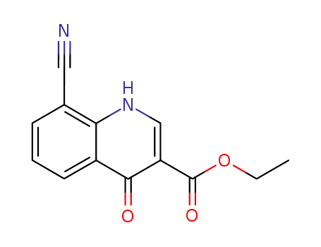 Molecular Structure of 127285-75-0 (8-cyano-3-ethoxycarbonyl-1,4-dihydro-4-oxoquinolone)