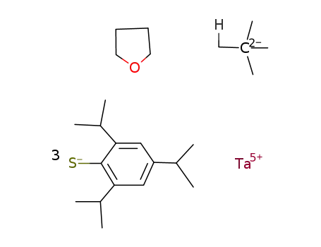 Ta(CH-t-Bu)(S-2,4,6-C<sub>6</sub>H<sub>2</sub>-i-Pr<sub>3</sub>)3(THF)