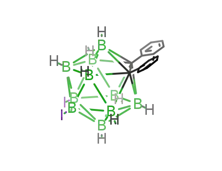 Molecular Structure of 634196-66-0 (1,2-diphenyl-9,12-diiodo-1,2-closo-dodecacarborane)
