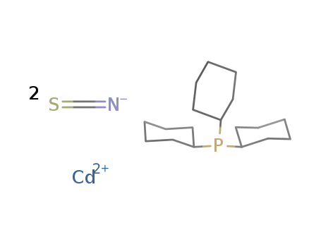 Molecular Structure of 78657-00-8 (Cd<sup>(2+)</sup>*2SCN<sup>(1-)</sup>*P(C<sub>6</sub>H<sub>11</sub>)3=Cd(SCN)2P(C<sub>6</sub>H<sub>11</sub>)3)