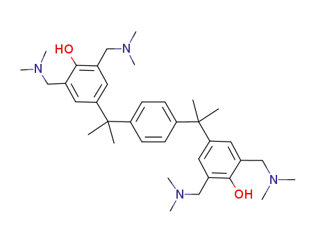 Molecular Structure of 912474-61-4 (2,5,2',5'-tetra(dimethylaminemethylene)-α,α'-bis(4-hydroxyphenyl)-1,4-diisopropylbenzene)