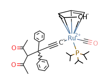 Ru(η(5)-C5H5)(-C*C-CPh2-CH(COCH3)2)(CO)(P((i)Pr)3)