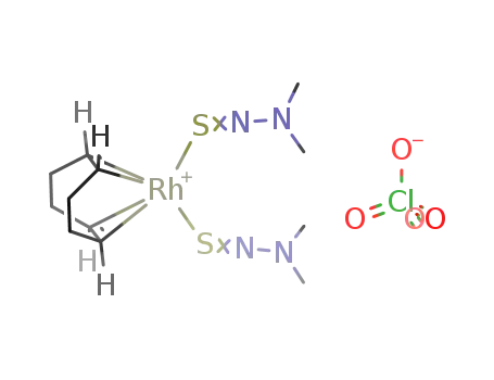 Rh(C<sub>8</sub>H<sub>12</sub>)(SNN(CH<sub>3</sub>)2)2<sup>(1+)</sup>*ClO<sub>4</sub><sup>(1-)</sup>=(Rh(C<sub>8</sub>H<sub>12</sub>)(SNN(CH<sub>3</sub>)2)2)ClO<sub>4</sub>