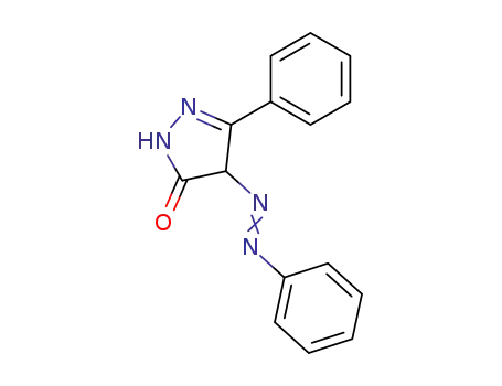 Molecular Structure of 37763-71-6 (3H-Pyrazol-3-one, 2,4-dihydro-5-phenyl-4-(phenylazo)-)