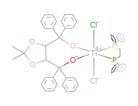 Molecular Structure of 215033-86-6 (TiCl2(α,α,α',α'-tetraphenyl-1,3-dioxolane-4,5-dimethanolate)(1,2-bis(diphenylphosphino)ethane))