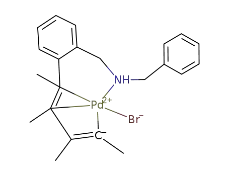 [Pd(C(Me)=C(Me)C(Me)=C(Me)C<sub>6</sub>H<sub>4</sub>(CH<sub>2</sub>NHCH<sub>2</sub>Ph)-2)Br]