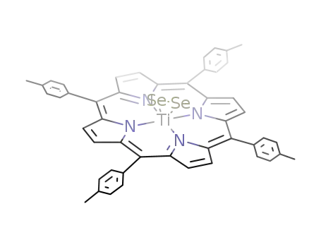 Molecular Structure of 119890-49-2 ((meso-5,10,15,20-tetra-p-tolylporphyrinato)Ti(η2-Se2))