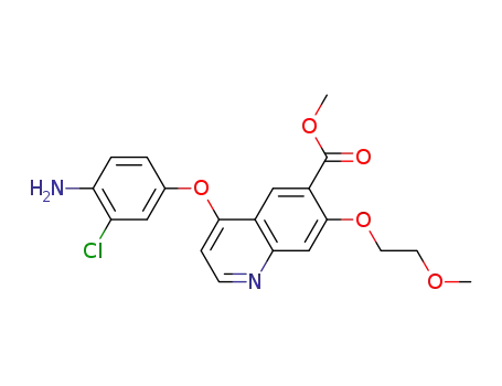 Molecular Structure of 417722-39-5 (methyl 4-(4-amino-3-chlorophenoxy)-7-(2-methoxyethoxy)-6-quinolinecarboxylate)
