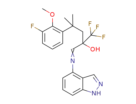 1,1,1-trifluoro-4-(3-fluoro-2-methoxyphenyl)-2-[(1H-indazol-4-yl)iminomethyl]-4-methylpentan-2-ol