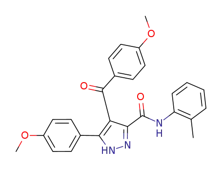 4-(4-methoxybenzoyl)-5-(4-methoxyphenyl)-1H-pyrazole-3-carboxylic 2-methylphenylamide