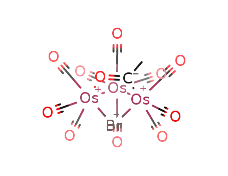 Molecular Structure of 91312-91-3 (Os3(1,2-μ-Br;1,2-μ-O=C(Me))(CO)10)