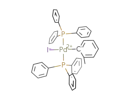 Molecular Structure of 69004-57-5 ((2-methylphenyl)Pd(P(C<sub>6</sub>H<sub>5</sub>)3)2I)