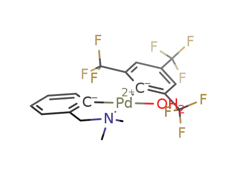 Molecular Structure of 460312-19-0 ([Pd(dimethylbenzylamine)(2,4,6-tris(trifluoromethyl)phenyl)(OH<sub>2</sub>)])