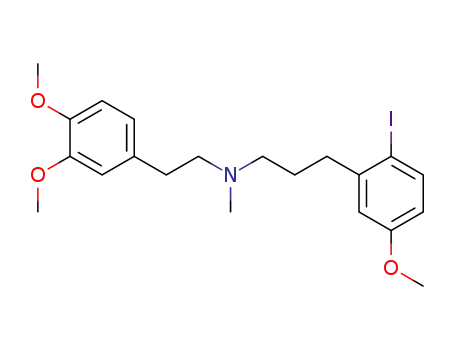Molecular Structure of 99254-62-3 (N-[2-(3,4-dimethoxyphenyl)ethyl]-2-iodo-5-methoxy-N-methylbenzenepropanamine)