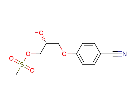 Molecular Structure of 134645-02-6 (Benzonitrile, 4-[2-hydroxy-3-[(methylsulfonyl)oxy]propoxy]-, (R)-)