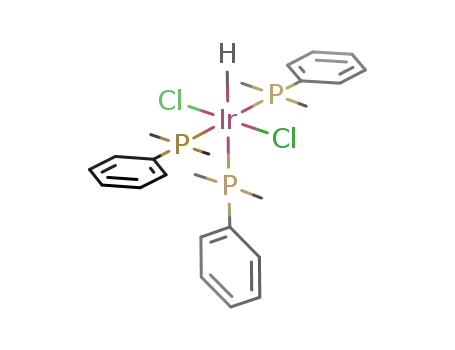 Molecular Structure of 12099-72-8 (mer-(PMe<sub>2</sub>Ph)3H-trans-Cl<sub>2</sub>Ir(III))