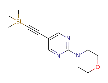 Molecular Structure of 926009-59-8 (Morpholine, 4-[5-[2-(trimethylsilyl)ethynyl]-2-pyrimidinyl]-)