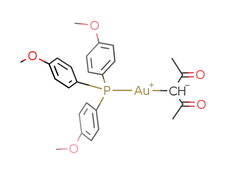 Molecular Structure of 138980-34-4 ([Au(acetylacetonato-κC(2))(P(C6H4OMe-4)3)])