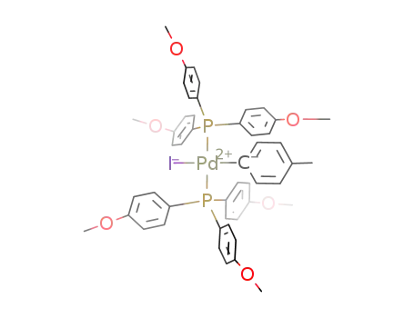 Molecular Structure of 180891-49-0 ((4-methylphenyl)Pd(P(4-methoxyphenyl)3)2I)