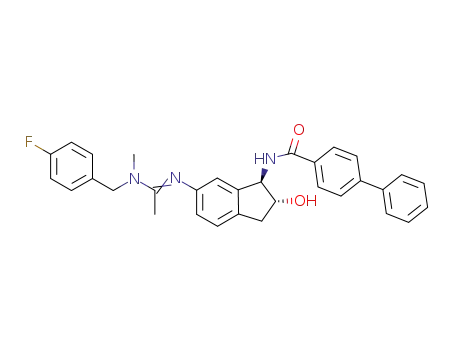 [1,1'-Biphenyl]-4-carboxamide,
N-[(1R,2R)-6-[[1-[[(4-fluorophenyl)methyl]methylamino]ethylidene]amino
]-2,3-dihydro-2-hydroxy-1H-inden-1-yl]-