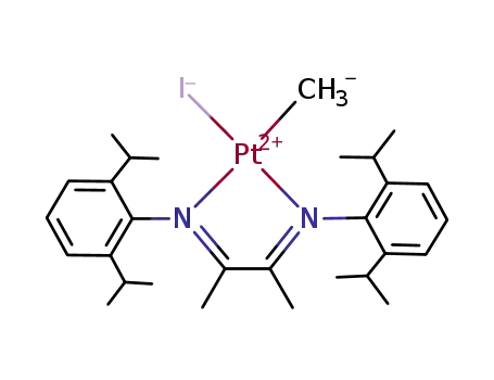 Molecular Structure of 207456-08-4 (Pt(I)(Me)(diacetyl bis(di-i-propylphenylimine)))