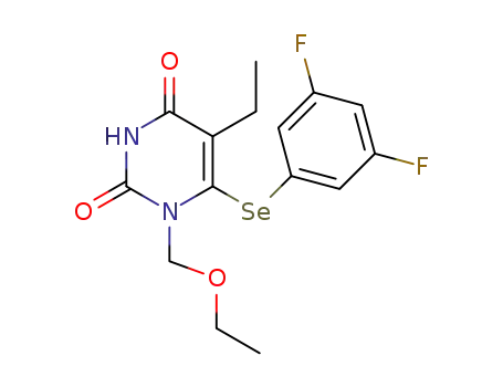Molecular Structure of 172256-03-0 (6-[(3,5-difluorophenyl)selenenyl]-1-(ethoxymethyl)-5-ethyluracil)