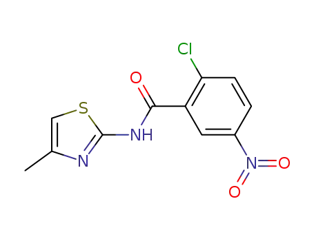 Molecular Structure of 372093-11-3 (Benzamide, 2-chloro-N-(4-methyl-2-thiazolyl)-5-nitro-)