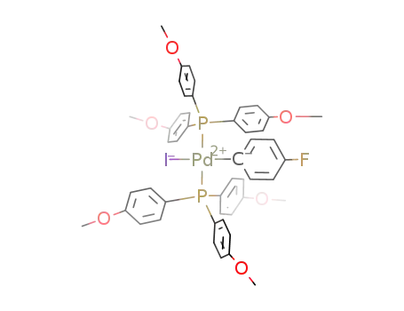 Molecular Structure of 180891-50-3 ((4-fluorophenyl)Pd(P(4-methoxyphenyl)3)2I)