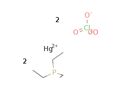 Hg<sup>(2+)</sup>*2P(C<sub>2</sub>H<sub>5</sub>)3*2ClO<sub>4</sub><sup>(1-)</sup>=Hg(P(C<sub>2</sub>H<sub>5</sub>)3)2(ClO<sub>4</sub>)2