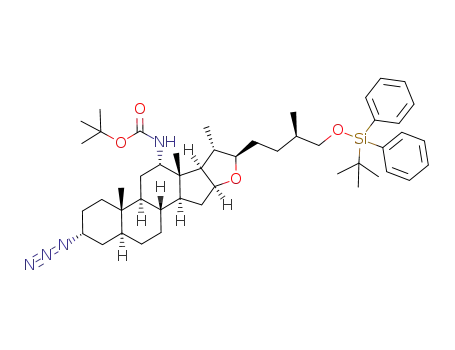 Molecular Structure of 1036286-14-2 ((25R)-3α-azido-26-(tert-butyldiphenylsilyloxy)-12α-[(tert-butoxycarbonyl)amino]-5α-furostane)