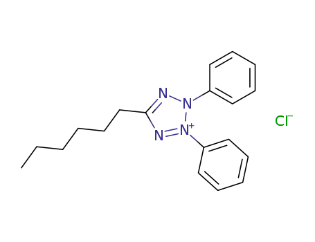 Molecular Structure of 99077-15-3 (5-Hexyl-2,3-diphenyl-2H-tetrazolium chloride)