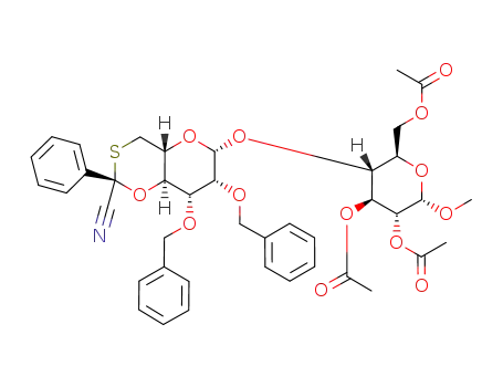 methyl 2,3-di-O-benzyl-4-O,6-S-(1-cyano)benzylidene-β-L-mannopyranosyl-(1->4)-2,3,6-tri-O-acetyl-α-D-glucopyranoside