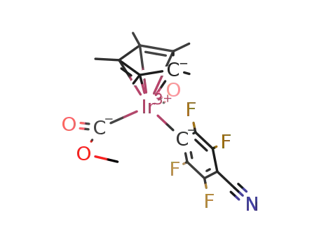 Molecular Structure of 1013428-07-3 ([(C<sub>5</sub>Me<sub>5</sub>)Ir(CO)(COOCH<sub>3</sub>)(p-C<sub>6</sub>F<sub>4</sub>CN)])