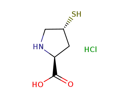 Molecular Structure of 1067189-36-9 (L-Proline,4-mercapto-,hydrochloride(1:1),(4R)-)