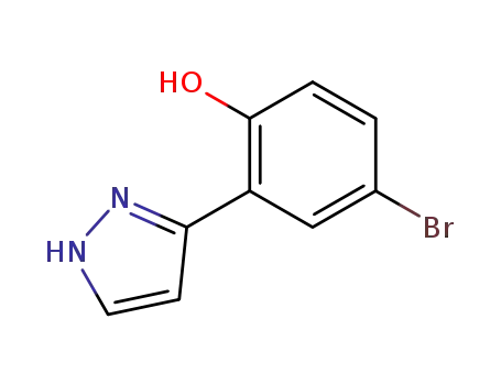 Molecular Structure of 99067-15-9 (4-Bromo-2-(1h-pyrazol-3-yl)phenol)