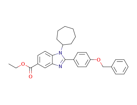2-(4-benzyloxy-phenyl)-1-cycloheptyl-1<i>H</i>-benzoimidazole-5-carboxylic acid ethyl ester
