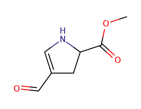 Molecular Structure of 222420-87-3 (1H-Pyrrole-2-carboxylic acid, 4-formyl-2,3-dihydro-, methyl ester (9CI))