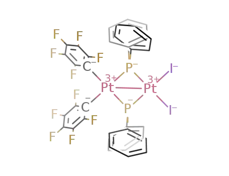 Molecular Structure of 881073-98-9 ([(C6F5)2Pt(μ-PPh2)2PtI2])