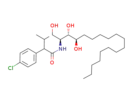 Molecular Structure of 1001428-92-7 ((2RS,1'S,2'S,3'R)-2-(4-chlorophenyl)-N-[2,3-dihydroxy-1-(hydroxymethyl)heptadecyl]-3-methylbutyramide)