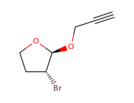 Molecular Structure of 109789-15-3 (trans-3-Bromot-2-(2-propynyloxy)-etrahydrofuran)