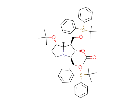 Acetic acid (1S,2S,3R,7S,7aS)-7-tert-butoxy-1,3-bis-(tert-butyl-diphenyl-silanyloxymethyl)-hexahydro-pyrrolizin-2-yl ester