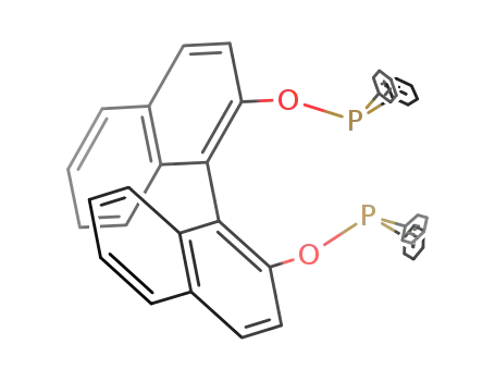 Molecular Structure of 146744-05-0 (Phosphinous acid, diphenyl-, (1R)-[1,1'-binaphthalene]-2,2'-diyl ester)