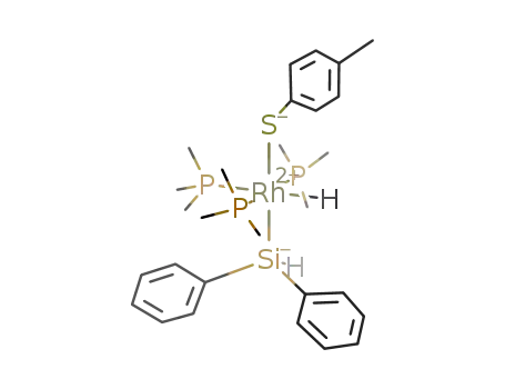 mer-[RhH(SC<sub>6</sub>H<sub>4</sub>Me-p)(SiH(C<sub>6</sub>H<sub>5</sub>)2)(PMe<sub>3</sub>)3]