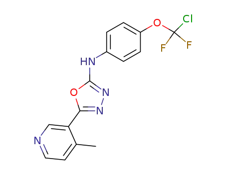 Molecular Structure of 883557-04-8 ([4-(chloro-difluoro-methoxy)-phenyl]-[5-(4-methyl-pyridin-3-yl)-[1,3,4]oxadiazol-2-yl]-amine)