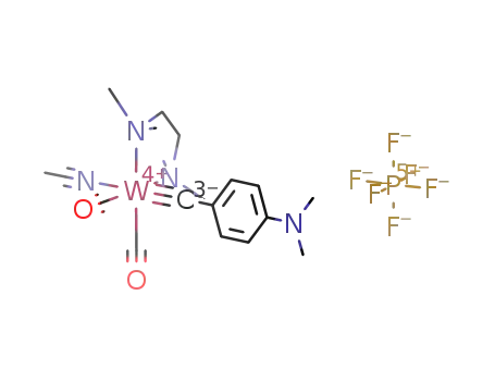 [W(.ident.CC6H4NMe2-4)(acetonitrile)(CO)2(κ2-N,N,N',N'-tetramethylethylenediamine)][PF6]