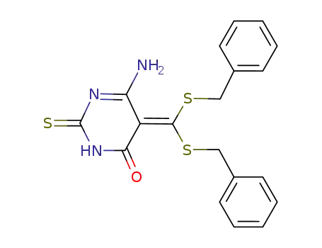 6-amino-5-(bis(benzylthio)-methylene)-2,3-dihydro-2-thioxopyrimidine-4-one