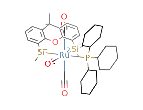 mer-Ru((9,9-dimethylxanthene-4,5-diyl)bis(dimethylsilyl)-κ2Si,Si)(CO)3(tricyclohexylphosphane)