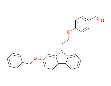 Molecular Structure of 859831-66-6 (4-(2-(2-benzyloxycarbazol-9-yl)ethoxy)benzaldehyde)