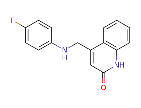 Molecular Structure of 333984-71-7 (4-[4'-fluoroanilinomethyl]-1-aza-coumarin)